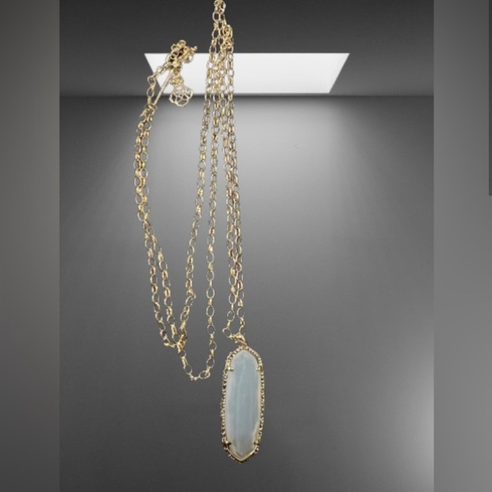 Kendra Scott Layla Long Pendant Necklace, Gold Opalite Illusion